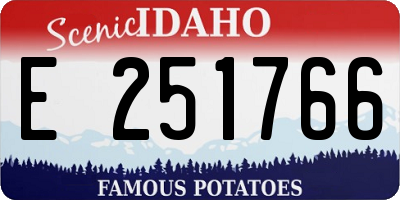 ID license plate E251766