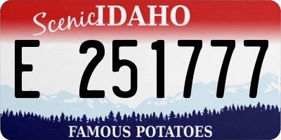 ID license plate E251777