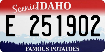 ID license plate E251902