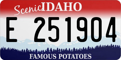 ID license plate E251904