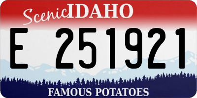 ID license plate E251921