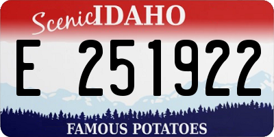 ID license plate E251922