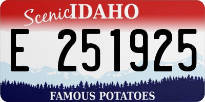 ID license plate E251925