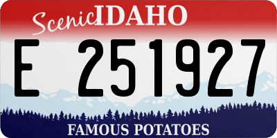 ID license plate E251927
