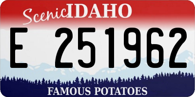 ID license plate E251962