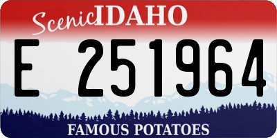 ID license plate E251964