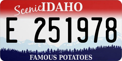 ID license plate E251978