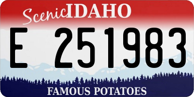 ID license plate E251983