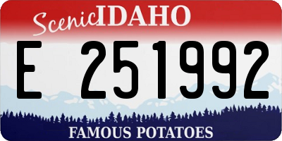 ID license plate E251992