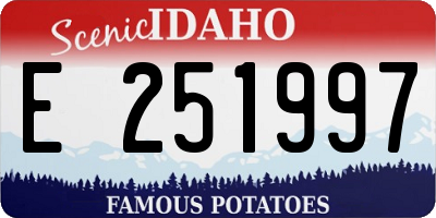 ID license plate E251997