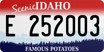 ID license plate E252003