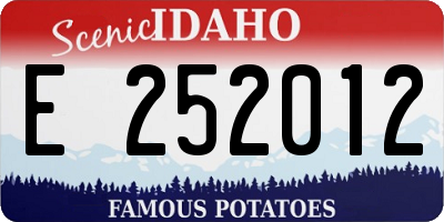 ID license plate E252012
