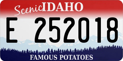 ID license plate E252018