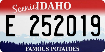ID license plate E252019