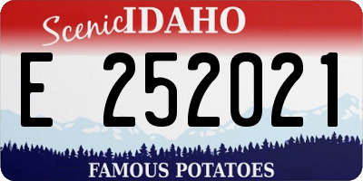 ID license plate E252021