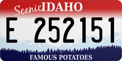 ID license plate E252151
