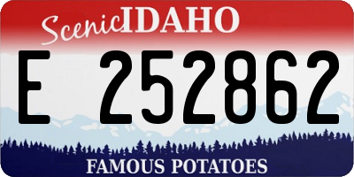 ID license plate E252862