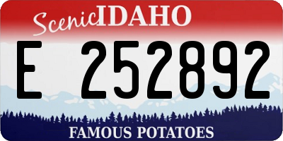 ID license plate E252892