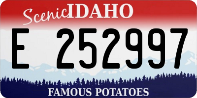 ID license plate E252997