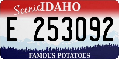 ID license plate E253092