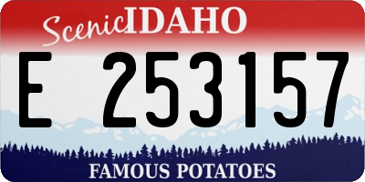 ID license plate E253157