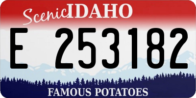 ID license plate E253182