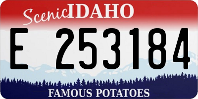 ID license plate E253184