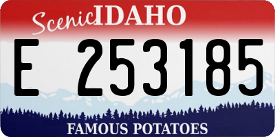 ID license plate E253185