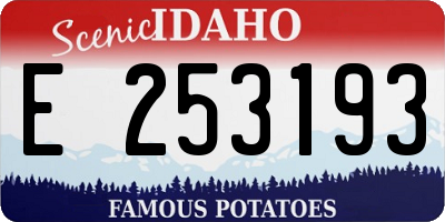 ID license plate E253193