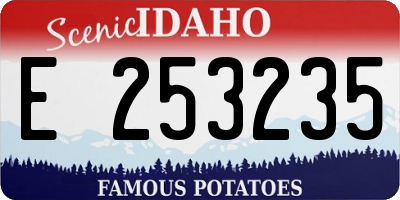 ID license plate E253235