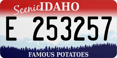 ID license plate E253257