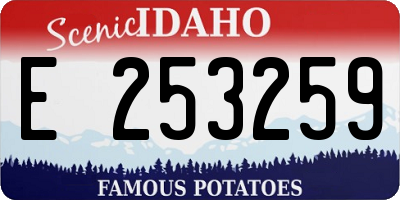 ID license plate E253259