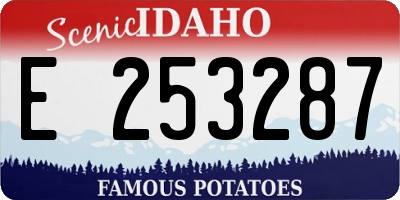ID license plate E253287