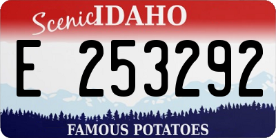 ID license plate E253292