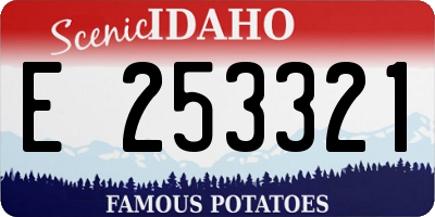 ID license plate E253321