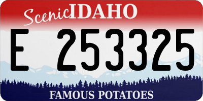 ID license plate E253325