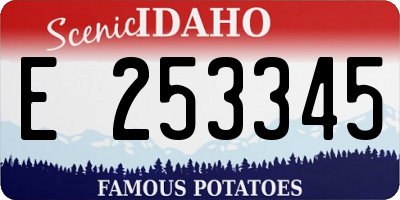 ID license plate E253345