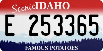 ID license plate E253365