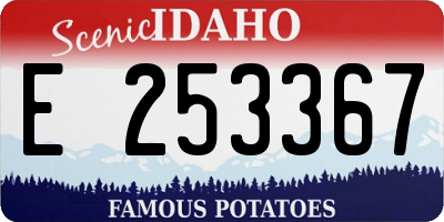 ID license plate E253367