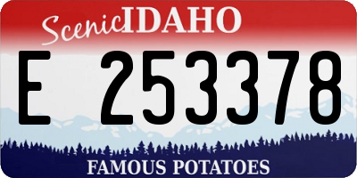 ID license plate E253378
