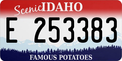 ID license plate E253383
