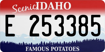 ID license plate E253385