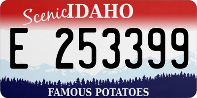 ID license plate E253399