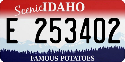 ID license plate E253402