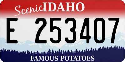 ID license plate E253407