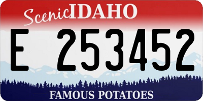 ID license plate E253452