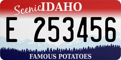 ID license plate E253456