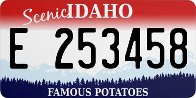 ID license plate E253458