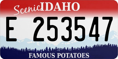 ID license plate E253547