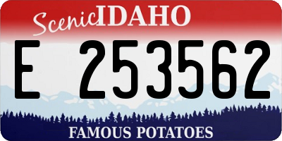 ID license plate E253562